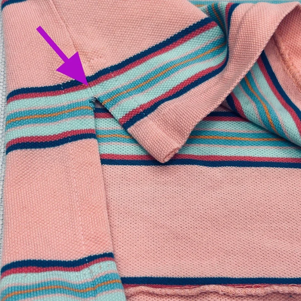 Polo Ralph Lauren Classic Fit Polo Shirt Mens M Salmon Pink Striped Preppy Y2K